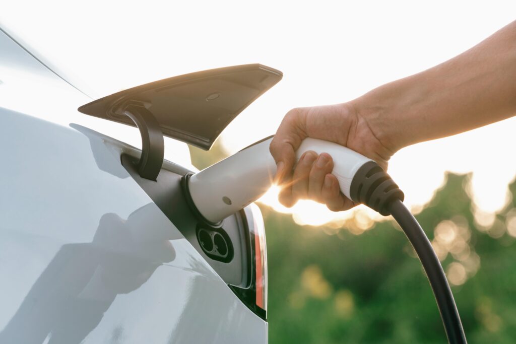 Electric car charging is a renewable energy trend